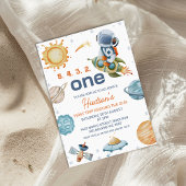 Waterverf eerste reis rond de zon 1e verjaardag kaart