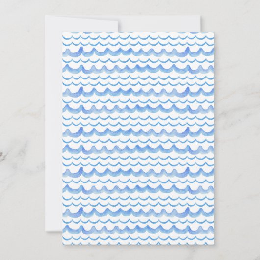 Waterverf eerste reis rond de zon - Uitnodiging (Achterkant)