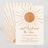 Waterverf eerste reis rond de zon Verjaardag Kaart (Voorkant / Achterkant)