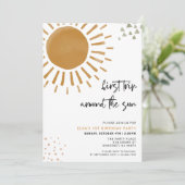 Waterverf Eerste reis rond de zon Verjaardag Kaart (Staand voorkant)