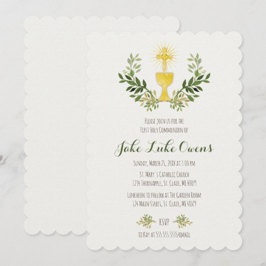 Waterverf eerste uitnodiging (Voorkant / Achterkant)