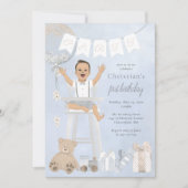 Waterverf eerste verjaardag Baby in kinderstoel Kaart (Voorkant)