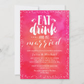 Waterverf Eet Drink & Be Married Paar Douche Kaart (Voorkant)