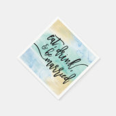 Waterverf Eet Drink en getrouwd bruidsservet Servetten (Hoek)