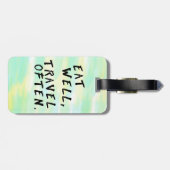 Waterverf "Eet goed, reis vaak" Bagagelabel (Achterkant horizontaal)