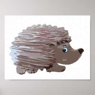Waterverf-effect Egel Poster
