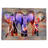 Waterverf-effect Elephant Digital Art Groot Cadeauzakje (Achterkant)
