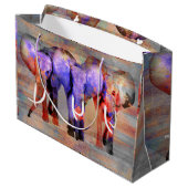 Waterverf-effect Elephant Digital Art Groot Cadeauzakje (Achterkant Gekanteld)