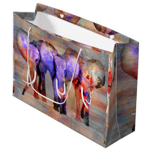 Waterverf-effect Elephant Digital Art Groot Cadeauzakje