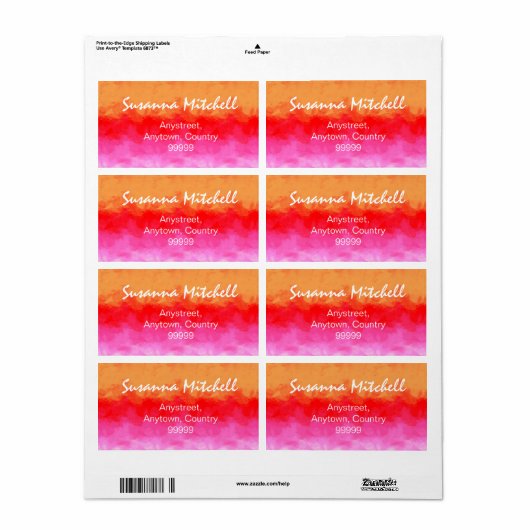 Waterverf-effecten Vruchtsalade ID134 Etiket (Full Sheet)