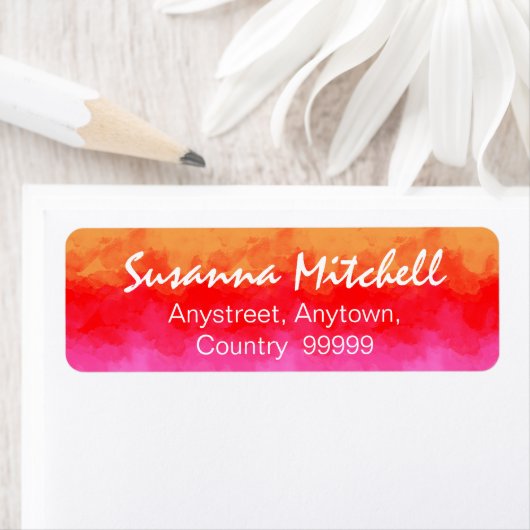 Waterverf-effecten Vruchtsalade ID134 Etiket (Insitu)