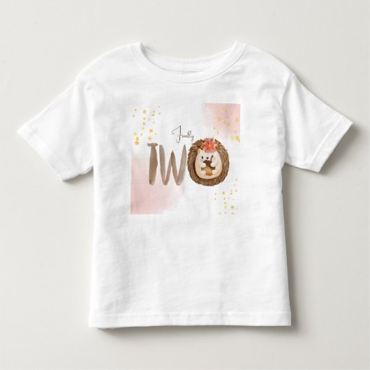 Waterverf egel 2e tweede twee verjaardag kinder shirts (Voorkant)