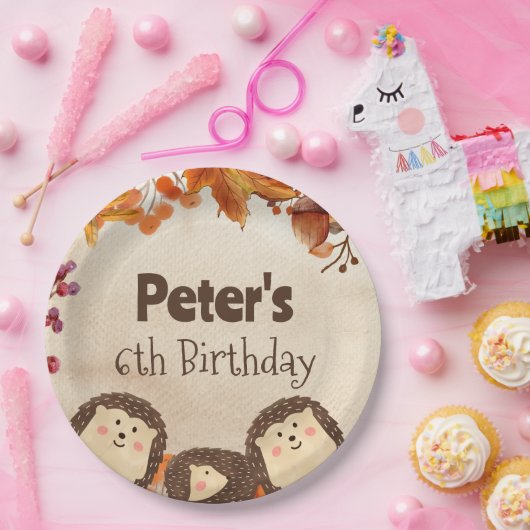 Waterverf egel Birthday Papieren Bordje (Feest)