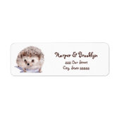 Waterverf Egel Cute Wildlife Illustration Etiket (Voorkant)