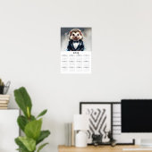 Waterverf Egel Dragen Tux 2025 Wandkalender Poster (Thuiskantoor)