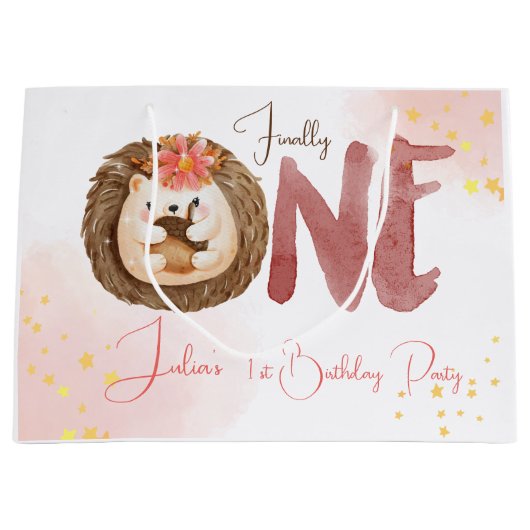 Waterverf Egel eerste verjaardag Groot Cadeauzakje (Voorkant)