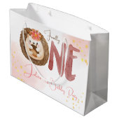 Waterverf Egel eerste verjaardag Groot Cadeauzakje (Achterkant Gekanteld)