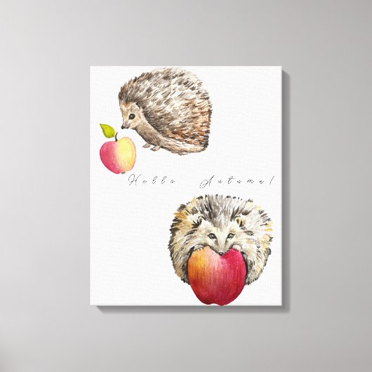 Waterverf egel- en appel-canvas tas notebooks canvas afdruk (Voorkant)