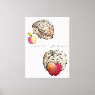 Waterverf egel- en appel-canvas tas notebooks canvas afdruk