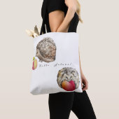 Waterverf egel en appelcanvas tas (Dichtbij)