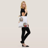 Waterverf egel en appelcanvas tas (Op model)