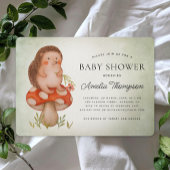 Waterverf egel en champignongroen Baby shower Kaart