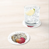 Waterverf egel en onderzetter van appelsteen (Insitu)