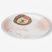 Waterverf egel Kinderen van Birthday Papieren Bordje (Gekanteld)