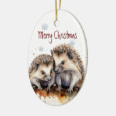 Waterverf Egel Paar Wildlife Animal Custom Keramisch Ornament (Links)