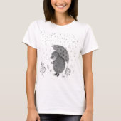Waterverf Egel Rain Whimsical Illustratie T-shirt (Voorkant)