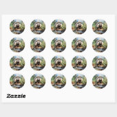 Waterverf egel ronde sticker (Vel)