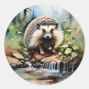 Waterverf egel ronde sticker