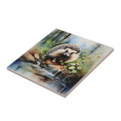 Waterverf egel tegeltje (Zijkant)