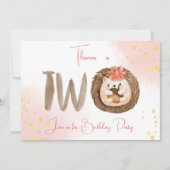 Waterverf egel tweede 2e verjaardag Uitnodiging (Voorkant)