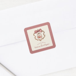 Waterverf Egeltje Leest Boek Baby Shower Vierkante Sticker