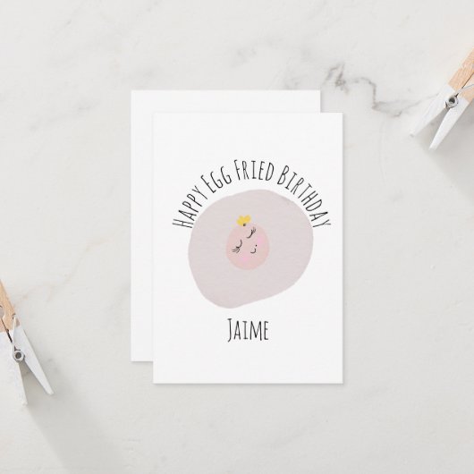 Waterverf Egg Cute Birthday Party Kaart (Voorkant / Achterkant in situ)