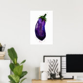 Waterverf Eggplant Poster (Thuiskantoor)