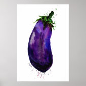 Waterverf Eggplant Poster (Voorkant)