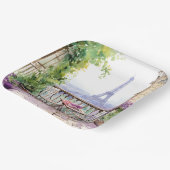 Waterverf Eifel Tower Paris Frans Café Papieren Bordje (Gebogen)