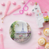 Waterverf Eifel Tower Paris Frans Café Papieren Kommen (Feest)