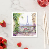 Waterverf Eifel Tower Paris Frans Café Servet (Insitu)