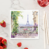 Waterverf Eifel Tower Paris Frans Café Servet (Insitu)