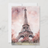 Waterverf Eiffel Tower Feestdagenkaart (Voorkant)