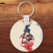  Waterverf Eiffel Tower Travel Love Sleutelhanger (Voorkant)