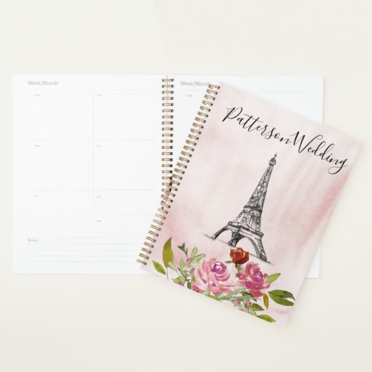 Waterverf Eiffel Tower Weddenschap van Bourgogne Planner (Display)