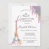 Waterverf Eiffeltoren, kleurrijke schijven Quincea Kaart (Voorkant)