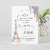 Waterverf Eiffeltoren, kleurrijke schijven Quincea Kaart (Staand voorkant)