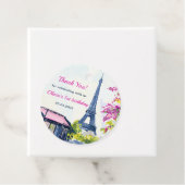 Waterverf Eiffeltoren Parijs 1e verjaardagsfeest Bedankjes Labels (In situ)