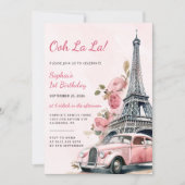 Waterverf Eiffeltoren Parijs 1e verjaardagsfeest Kaart (Voorkant)