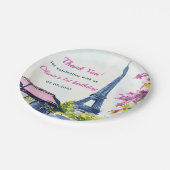 Waterverf Eiffeltoren Parijs 1e verjaardagsfeest Papieren Bordje (Gekanteld)